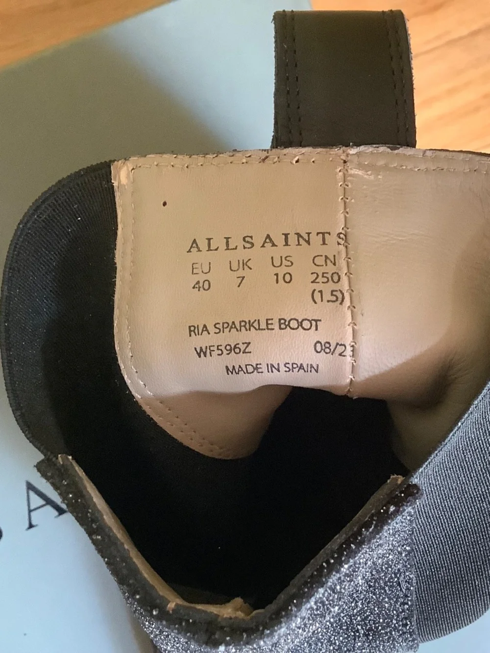AllSaints Ria Sparkle Bootie Black SZ EU 40/US 9.5